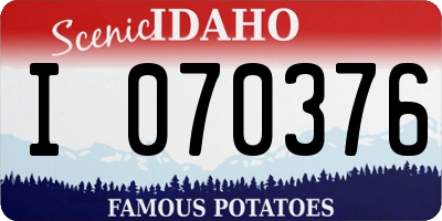 ID license plate I070376