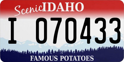 ID license plate I070433