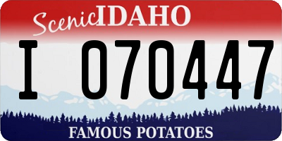 ID license plate I070447