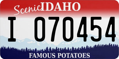ID license plate I070454