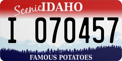 ID license plate I070457