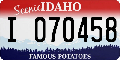 ID license plate I070458