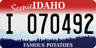 ID license plate I070492