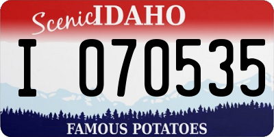 ID license plate I070535