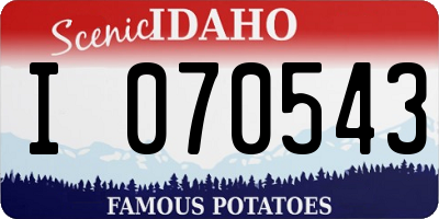 ID license plate I070543