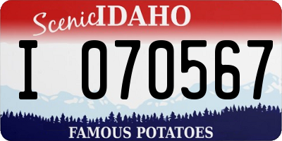ID license plate I070567