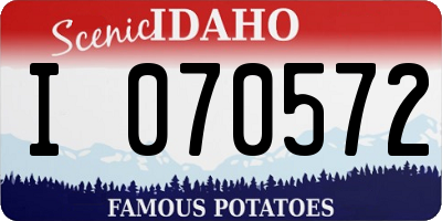 ID license plate I070572