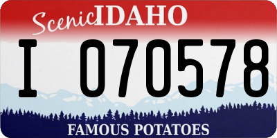 ID license plate I070578