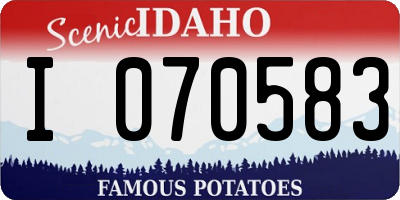 ID license plate I070583