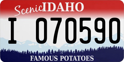 ID license plate I070590