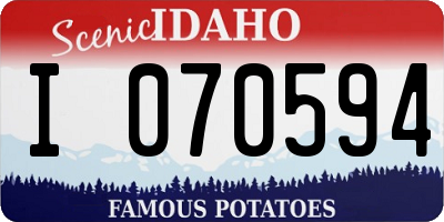 ID license plate I070594
