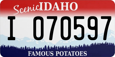 ID license plate I070597