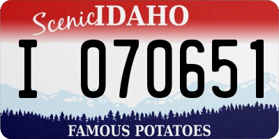 ID license plate I070651