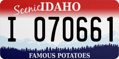 ID license plate I070661