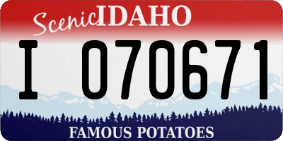 ID license plate I070671