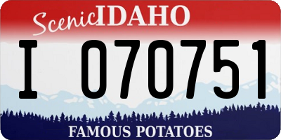 ID license plate I070751