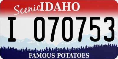 ID license plate I070753