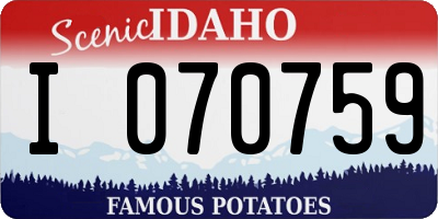 ID license plate I070759
