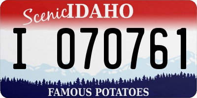 ID license plate I070761