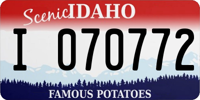 ID license plate I070772