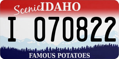 ID license plate I070822