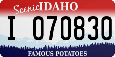 ID license plate I070830