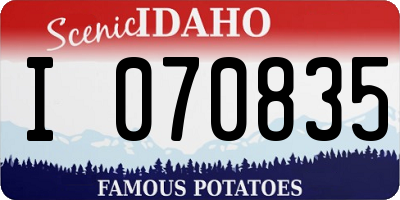 ID license plate I070835