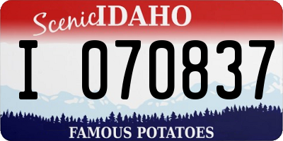 ID license plate I070837