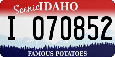 ID license plate I070852