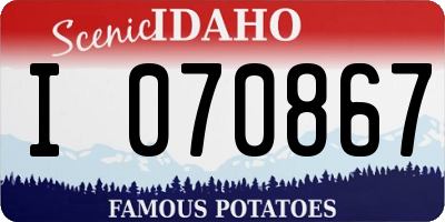ID license plate I070867