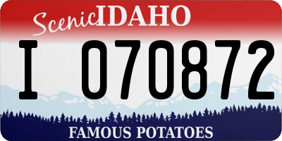ID license plate I070872