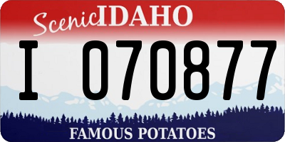 ID license plate I070877