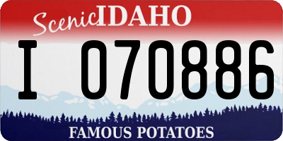 ID license plate I070886
