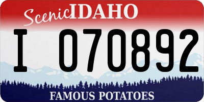 ID license plate I070892