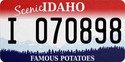 ID license plate I070898
