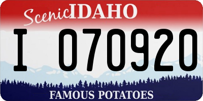 ID license plate I070920