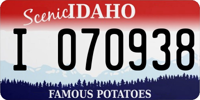 ID license plate I070938