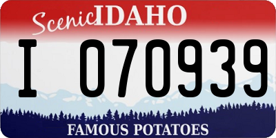 ID license plate I070939