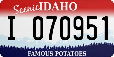 ID license plate I070951