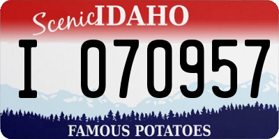 ID license plate I070957