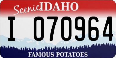 ID license plate I070964