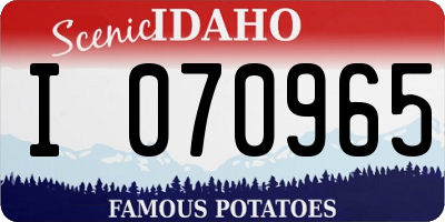 ID license plate I070965