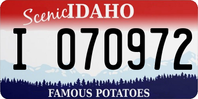 ID license plate I070972
