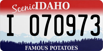 ID license plate I070973