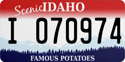 ID license plate I070974