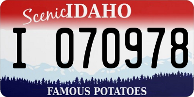 ID license plate I070978
