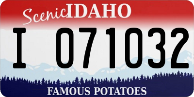 ID license plate I071032