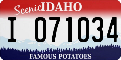 ID license plate I071034
