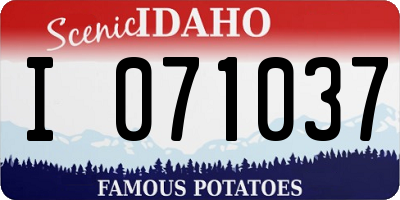ID license plate I071037