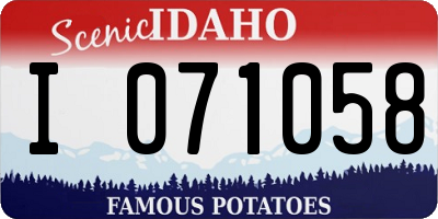 ID license plate I071058